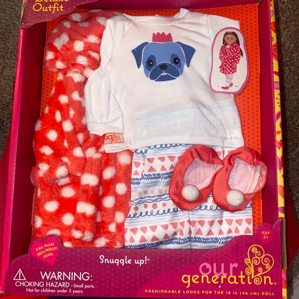 Brand New in Original Packaging- Our Generation Snuggle Up! 18” Doll Outfit Set